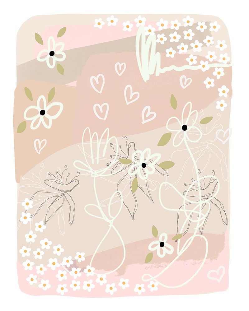 Wall Art Painting id:386555, Name: Abstract Floral Fun Soft, Artist: Straatsma, Leah