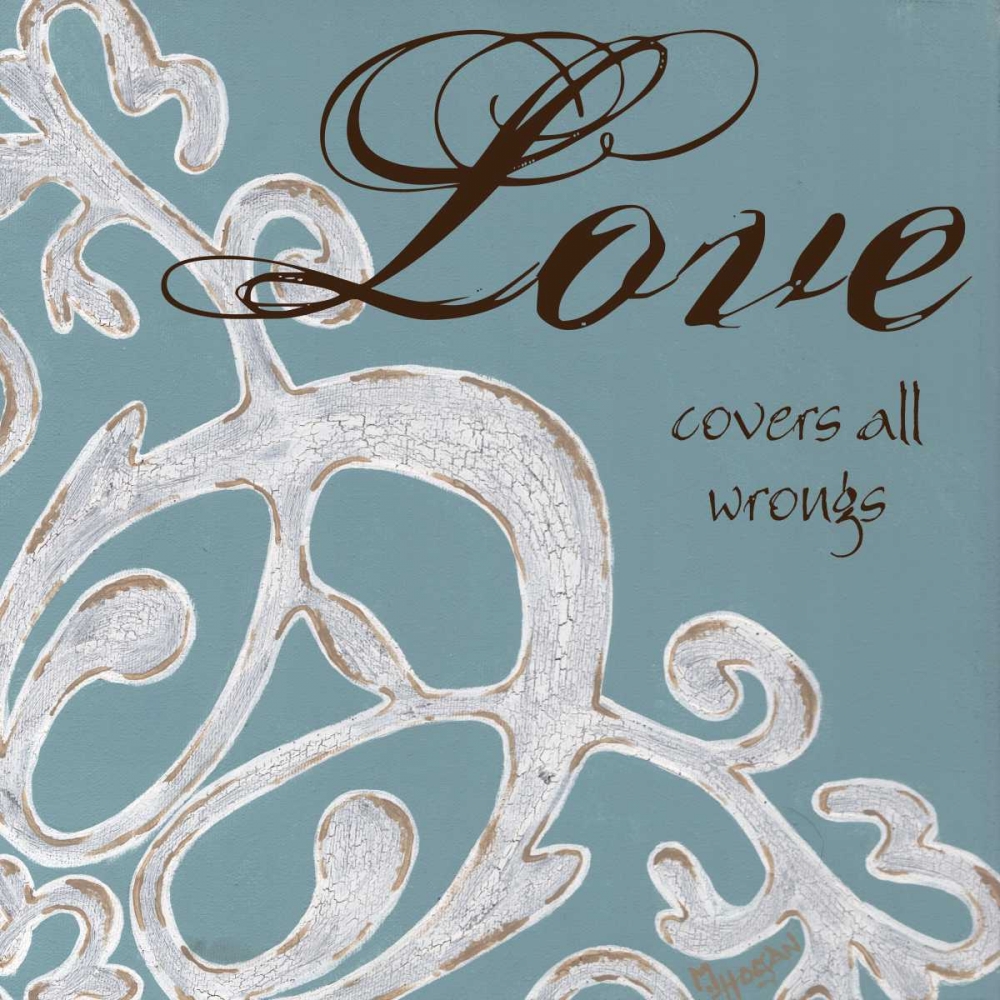 Wall Art Painting id:125884, Name: Crackle Filigree Love, Artist: Hogan, Melody