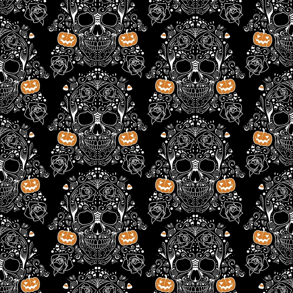 Wall Art Painting id:208069, Name: Halloween Skull Pattern, Artist: Villa, Milli