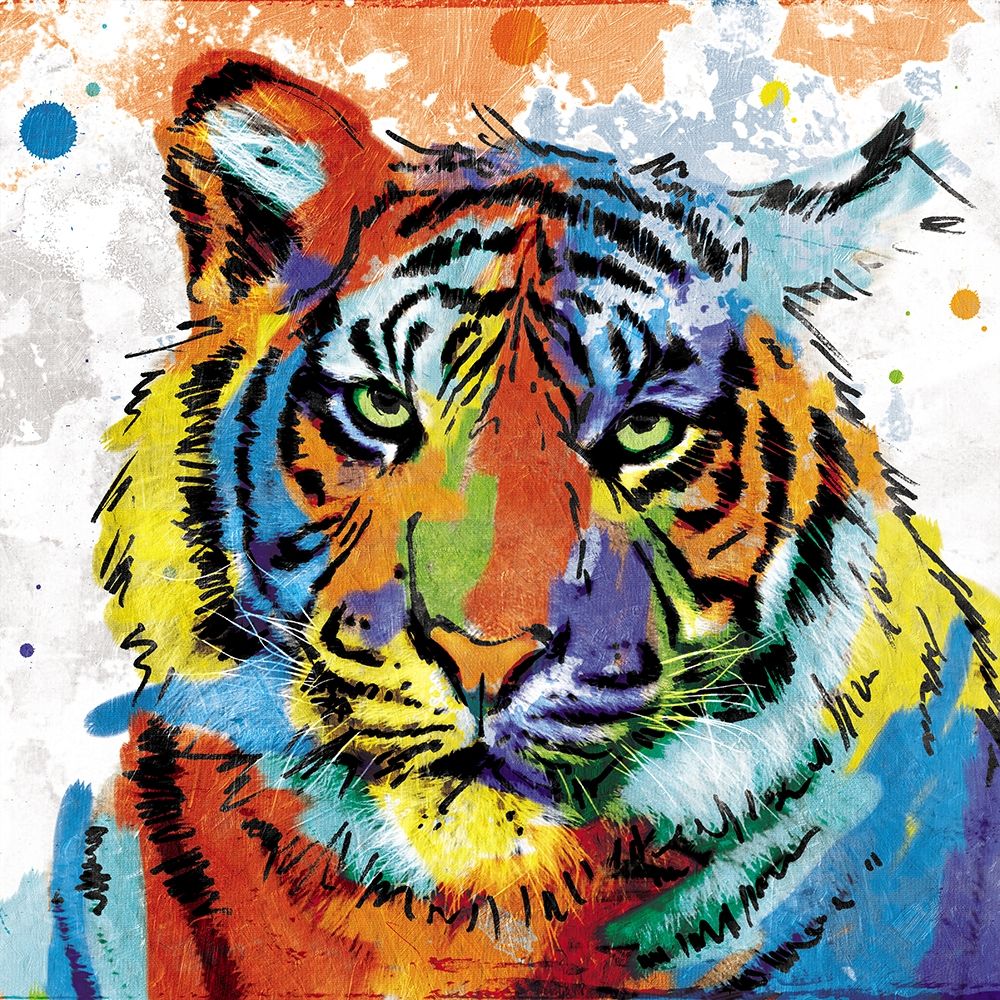 Wall Art Painting id:208070, Name: Tiger Rainbow, Artist: Villa, Mlli