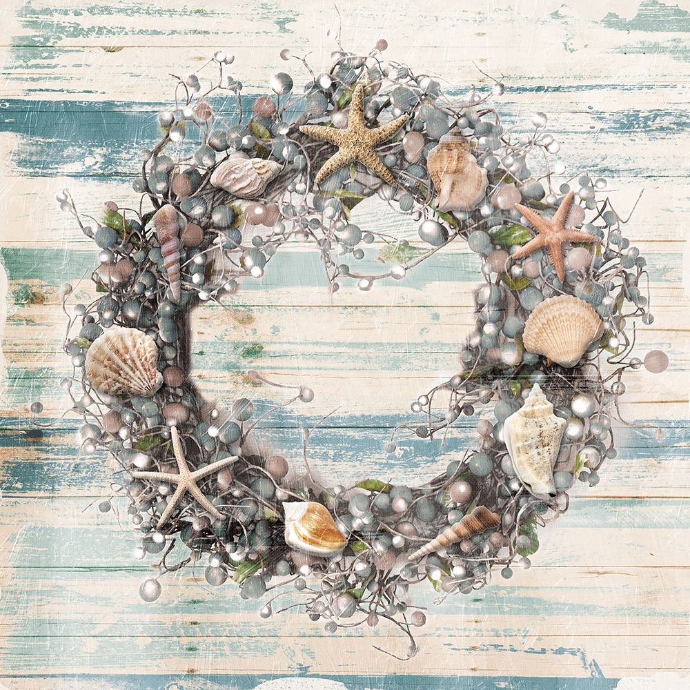 Wall Art Painting id:224429, Name: Wreath Blues Coastal, Artist: Villa, Milli