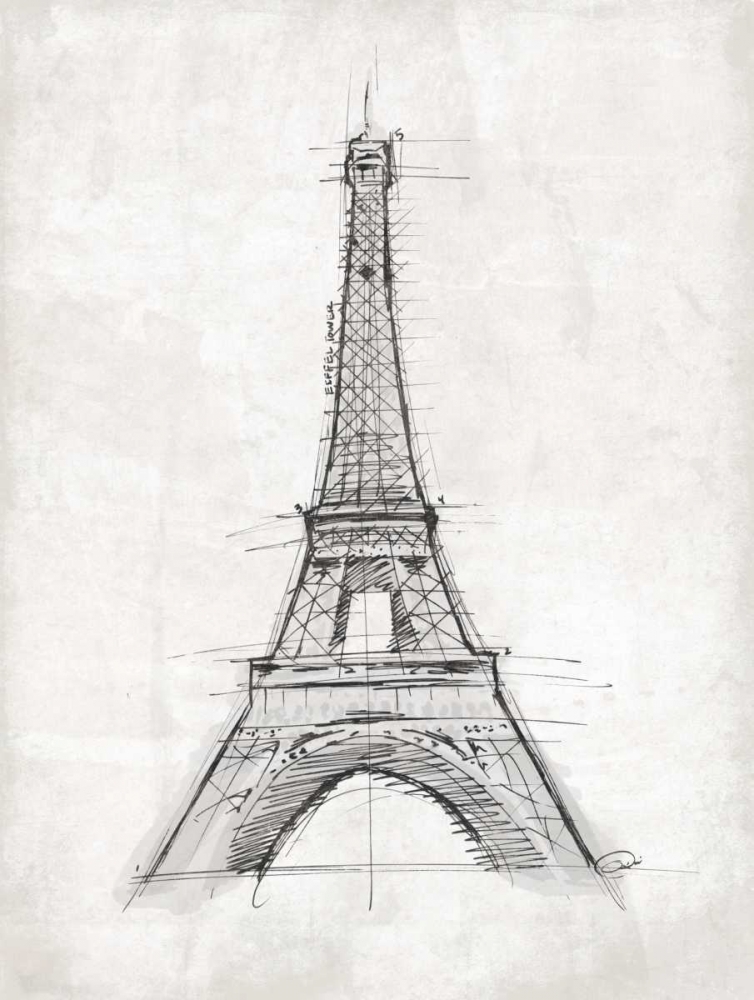 Wall Art Painting id:32099, Name: Eiffel Sketch, Artist: OnRei