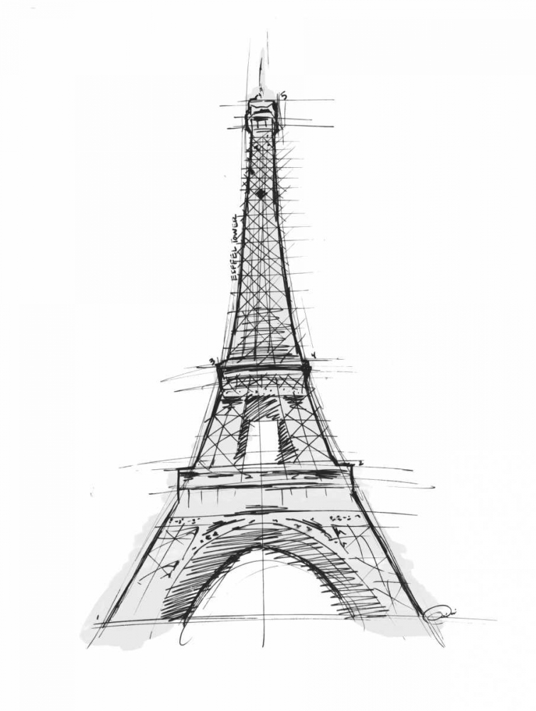 Wall Art Painting id:32101, Name: Eiffel Sketch D, Artist: OnRei