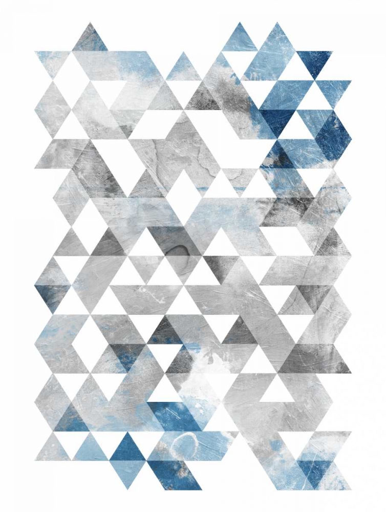 Wall Art Painting id:138962, Name: Blue Silver Triangles, Artist: OnRei