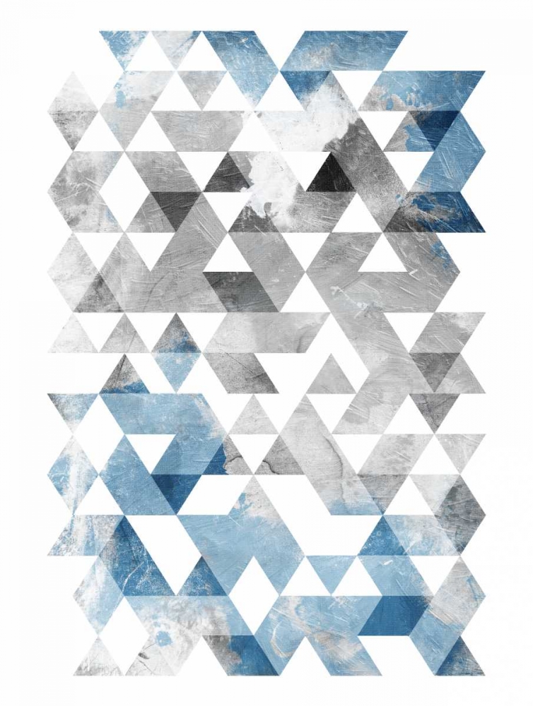 Wall Art Painting id:138963, Name: Blue Silver Triangles Mates, Artist: OnRei