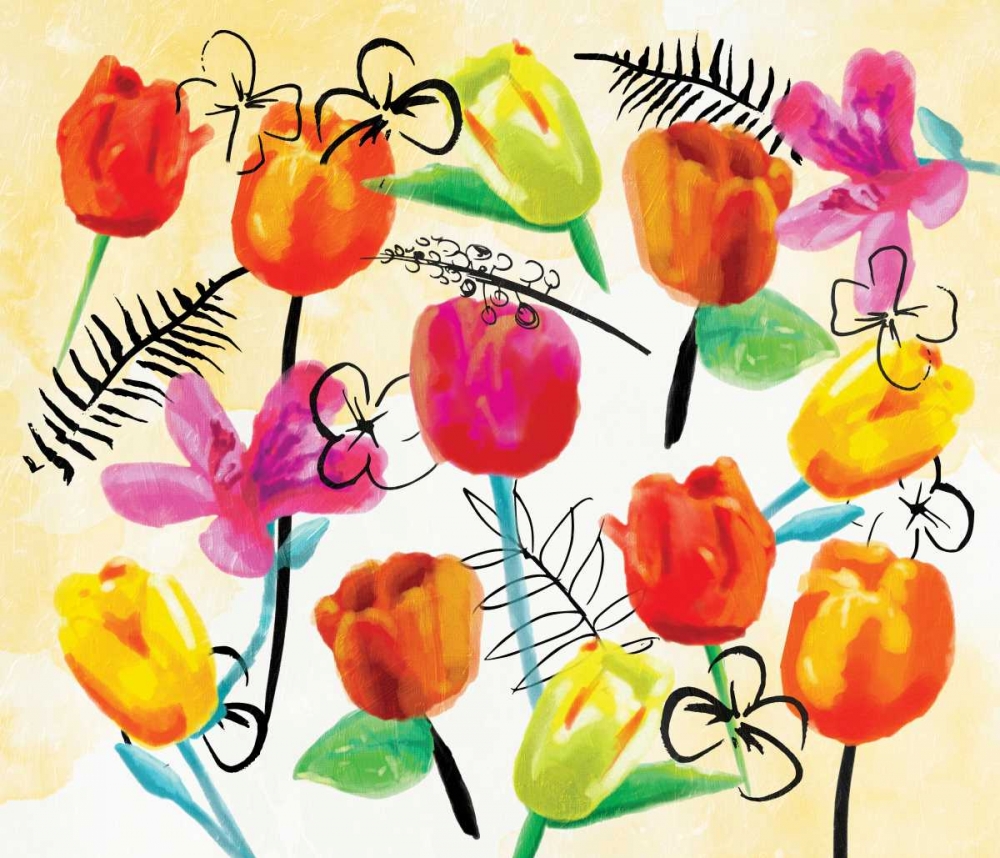 Wall Art Painting id:173917, Name: Full Floral Ink, Artist: OnRei
