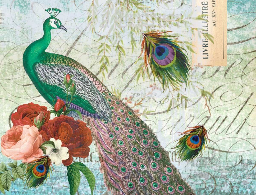 Wall Art Painting id:152692, Name: Peacock 111 Green, Artist: Lula Bijoux and Company
