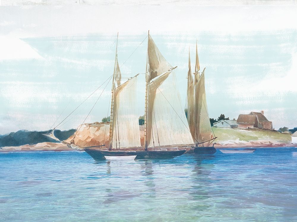 Wall Art Painting id:422914, Name: Seaside Boating, Artist: Lula Bijoux and Company