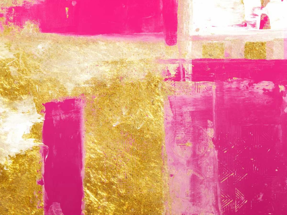 Wall Art Painting id:162410, Name: Mesmerizing Pink And Gold 1, Artist: Lewis, Sheldon