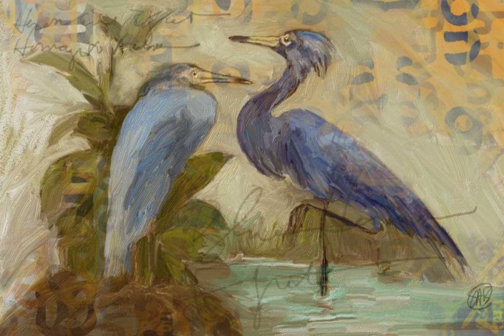 Wall Art Painting id:174248, Name: Egret Pair, Artist: Butcher, Sarah