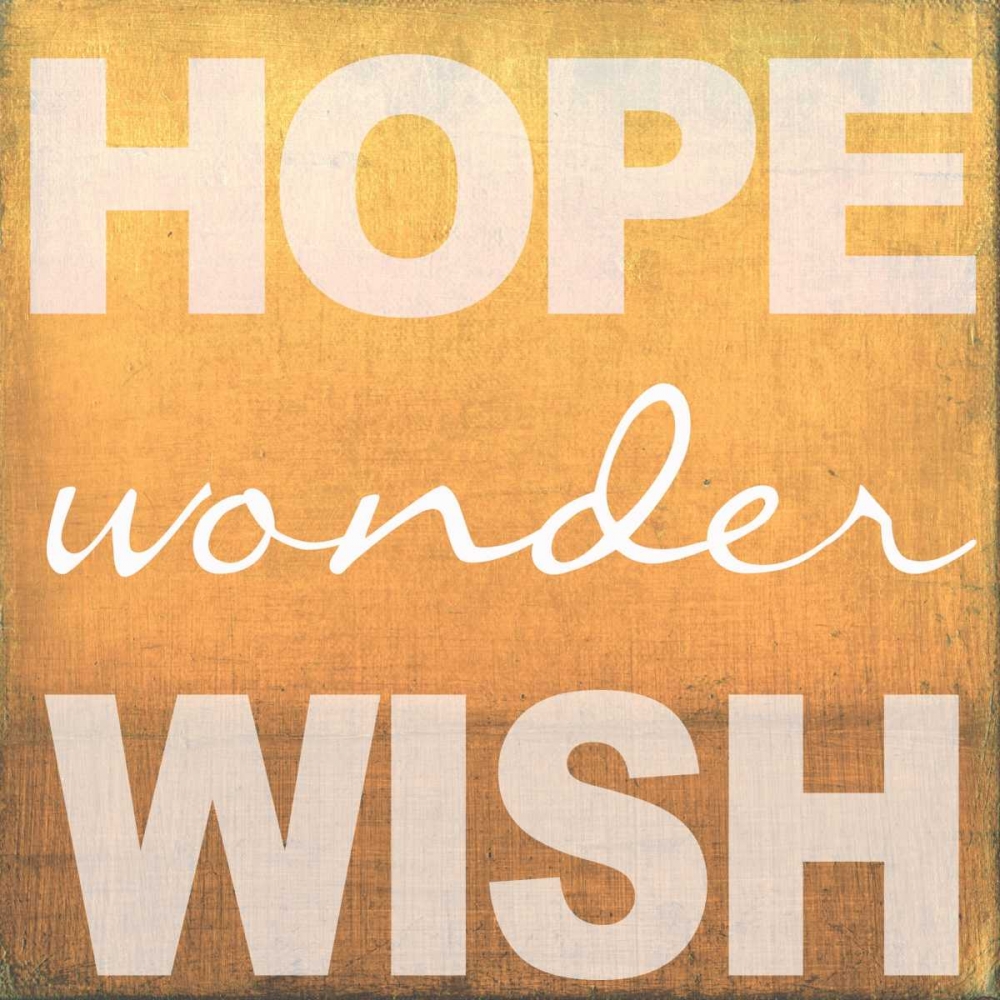 Wall Art Painting id:40645, Name: Hope Wonder Wish Orange, Artist: Greene, Taylor