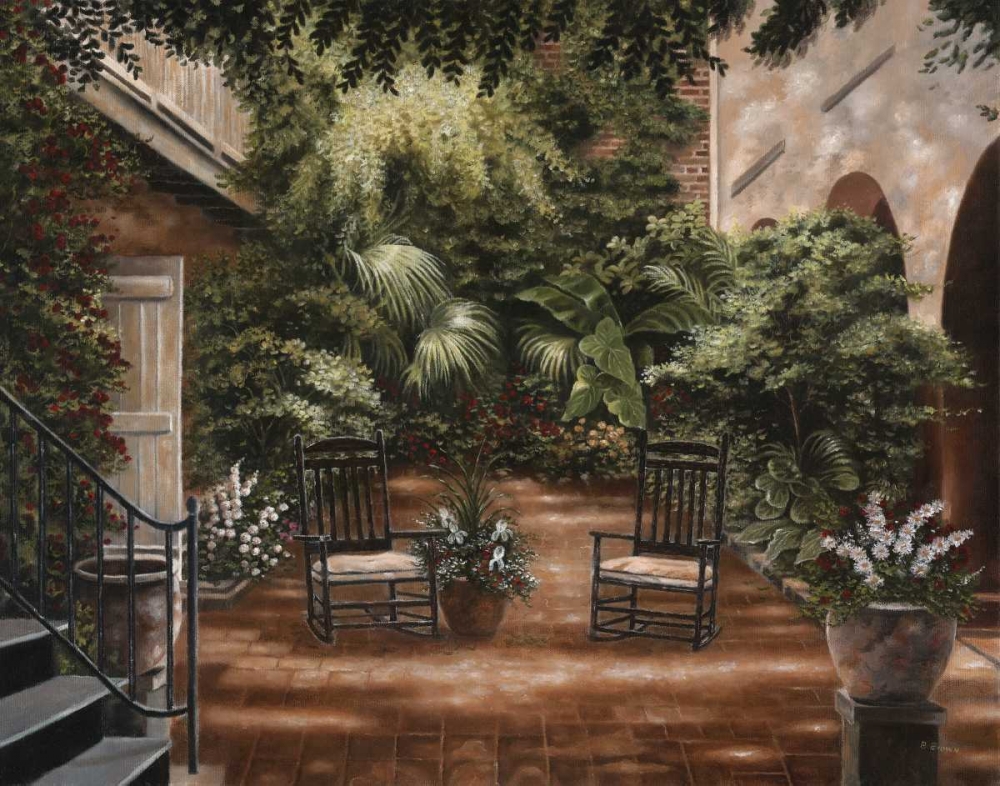 Wall Art Painting id:9977, Name: Courtyard in New Orleans I, Artist: Brown, Betsy
