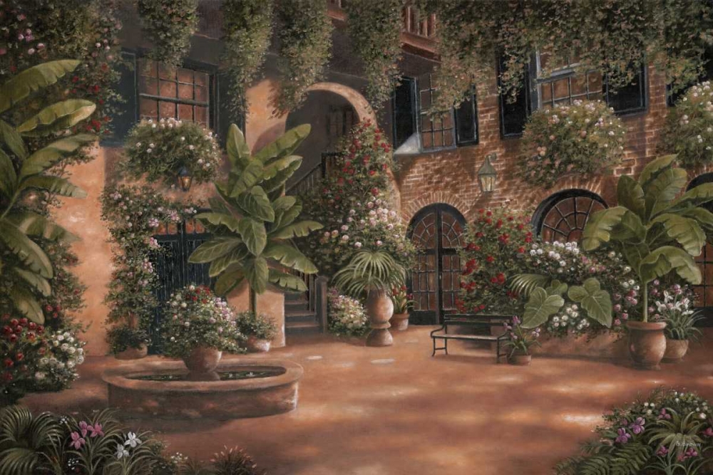 Wall Art Painting id:9979, Name: French Quarter Courtyard I, Artist: Brown, Betsy