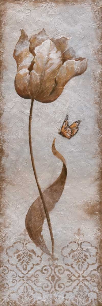 Wall Art Painting id:10385, Name: Tulip and Butterfly I, Artist: Nan