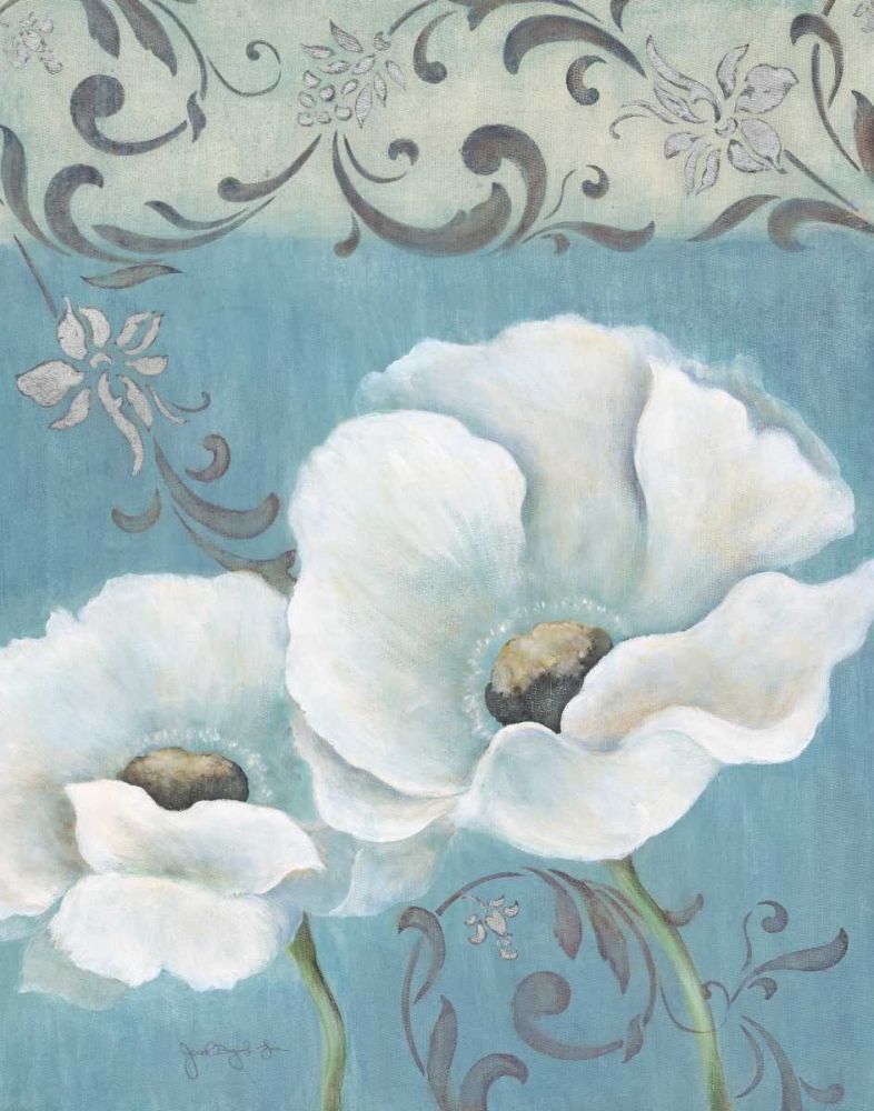 Wall Art Painting id:10387, Name: Poppies on Blue I, Artist: Tava Studios