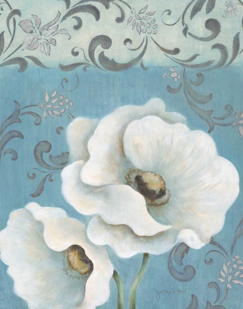 Wall Art Painting id:10388, Name: Poppies on Blue II, Artist: Tava Studios