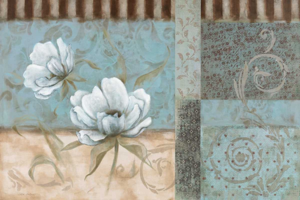 Wall Art Painting id:10406, Name: Crystal Blue Peony, Artist: Robinson, Carol