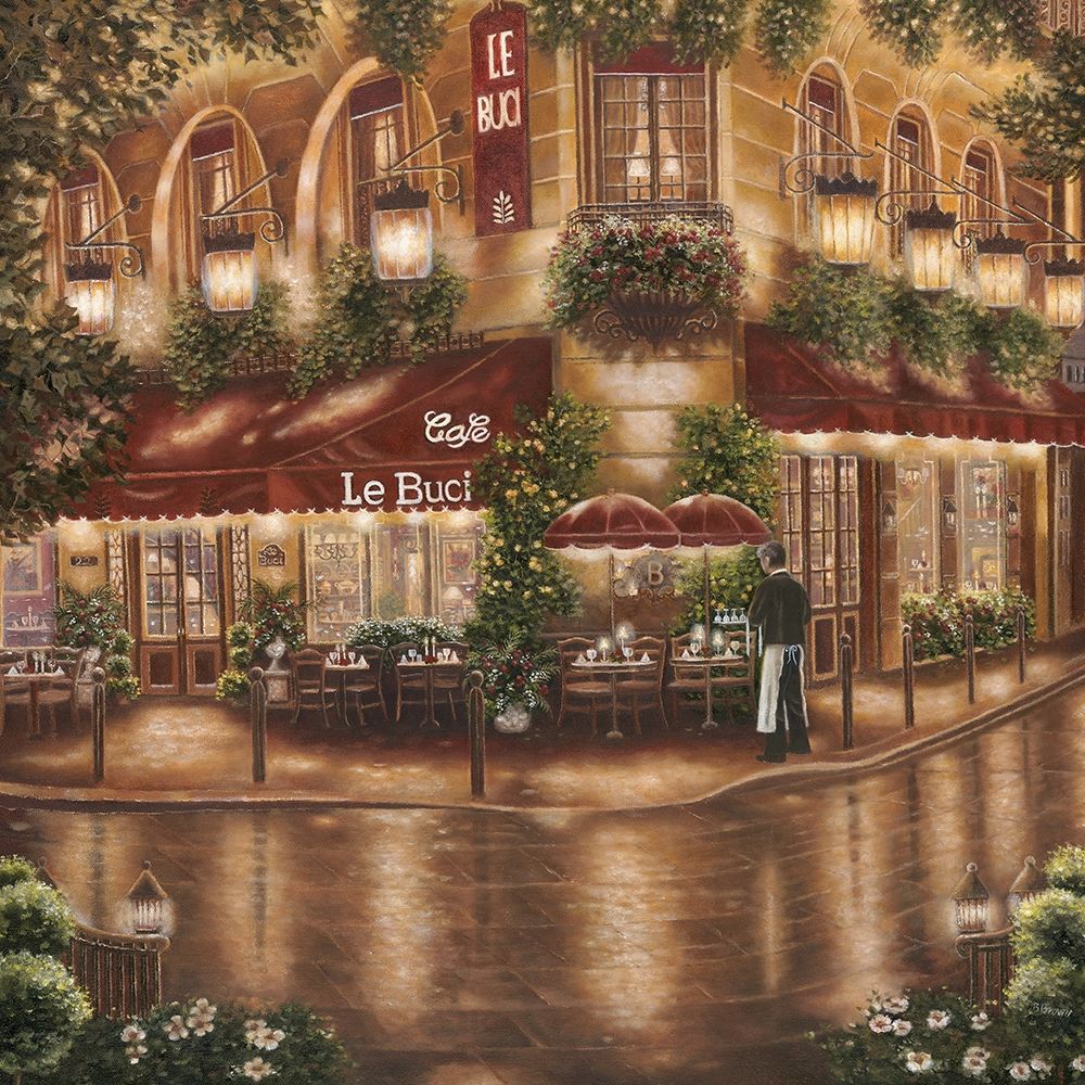 Wall Art Painting id:335896, Name: Cafe le Buci, Artist: Brown, Betsy