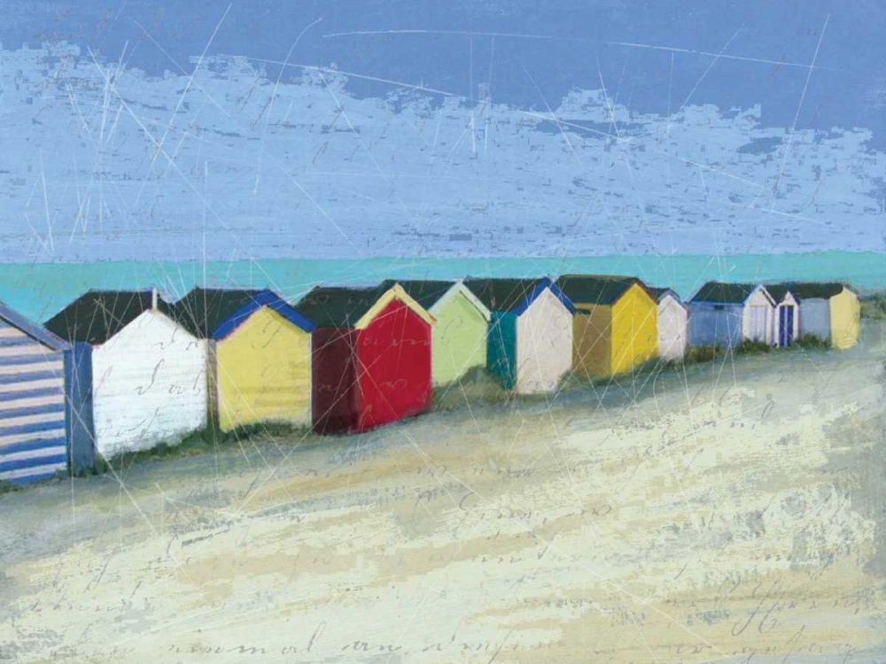 Wall Art Painting id:21388, Name: Beach Huts, Artist: Robinson, Carol