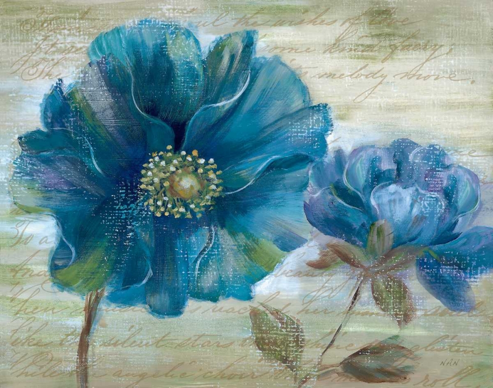 Wall Art Painting id:21619, Name: Blue Poppy Poem I, Artist: Nan