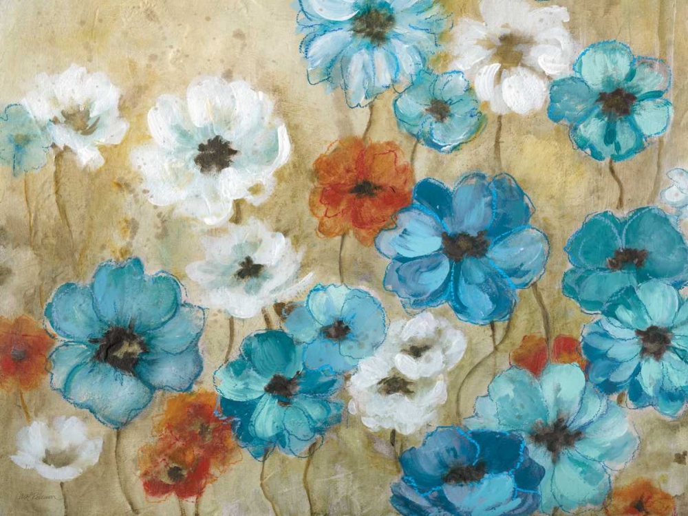 Wall Art Painting id:95456, Name: Blue Flower Field, Artist: Robinson, Carol