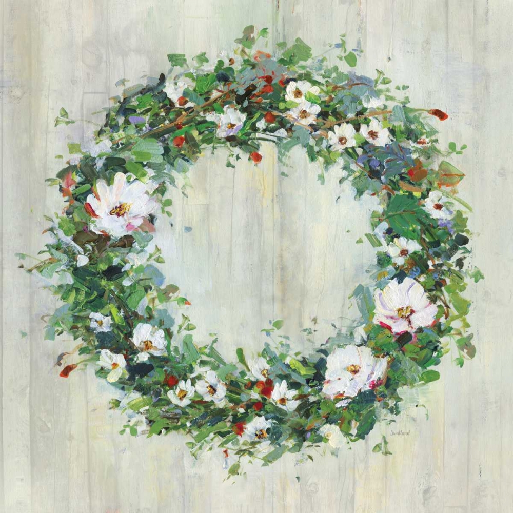 Wall Art Painting id:124476, Name: Woodgrain Wreath, Artist: Swatland, Sally