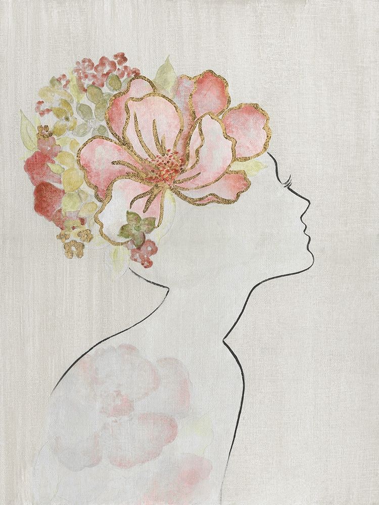 Wall Art Painting id:264167, Name: Fashion Floral Silhouette I, Artist: Tava Studios