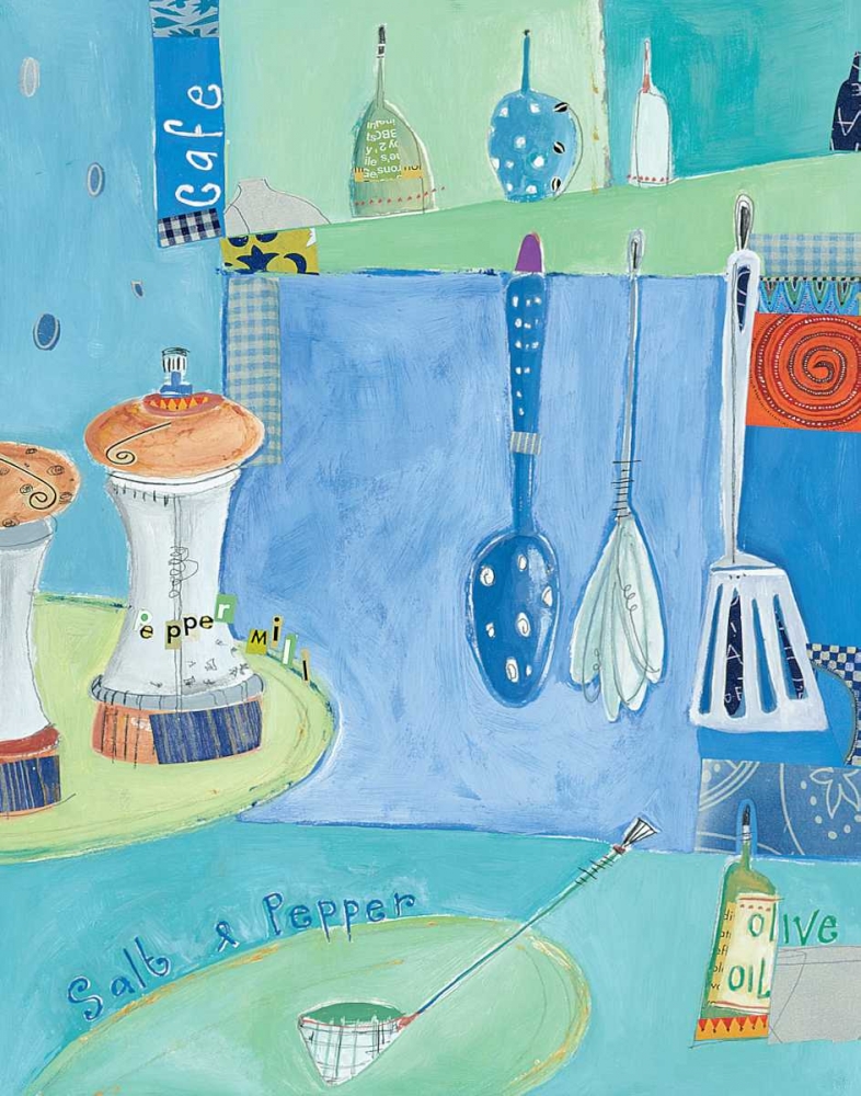 Wall Art Painting id:34243, Name: Kitchen Collage III, Artist: Pope, Kate and Elizabeth