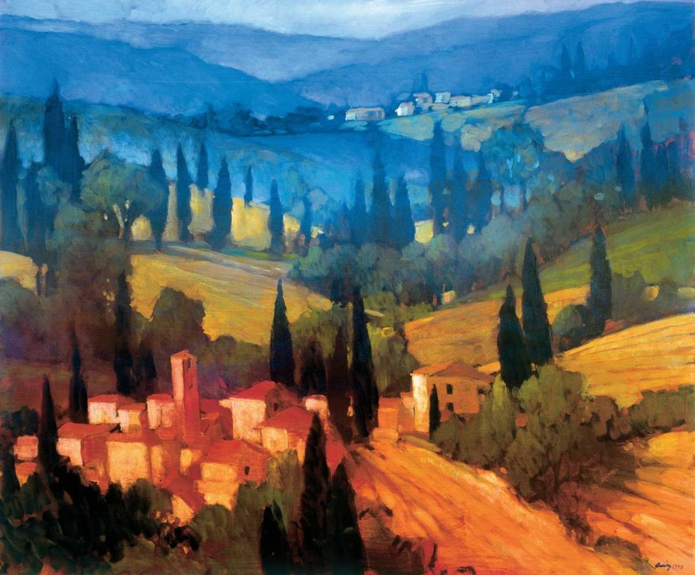 Wall Art Painting id:11964, Name: Tuscan Valley View, Artist: Craig, Philip