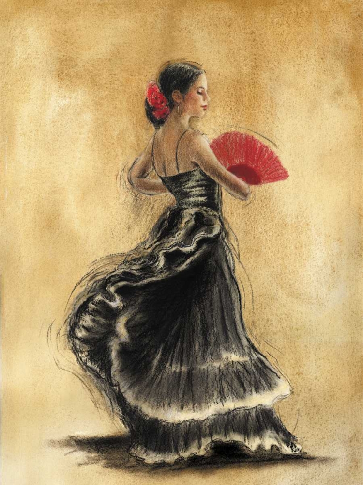 Wall Art Painting id:13070, Name: Flamenco Dancer II, Artist: Gold, Caroline