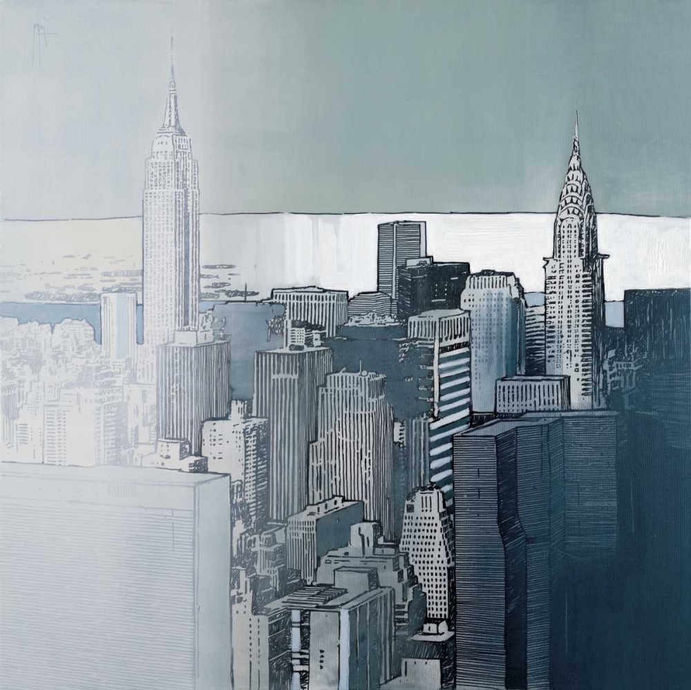 Wall Art Painting id:12134, Name: Chrysler and Empire State Buildings, Artist: Farre, Joan