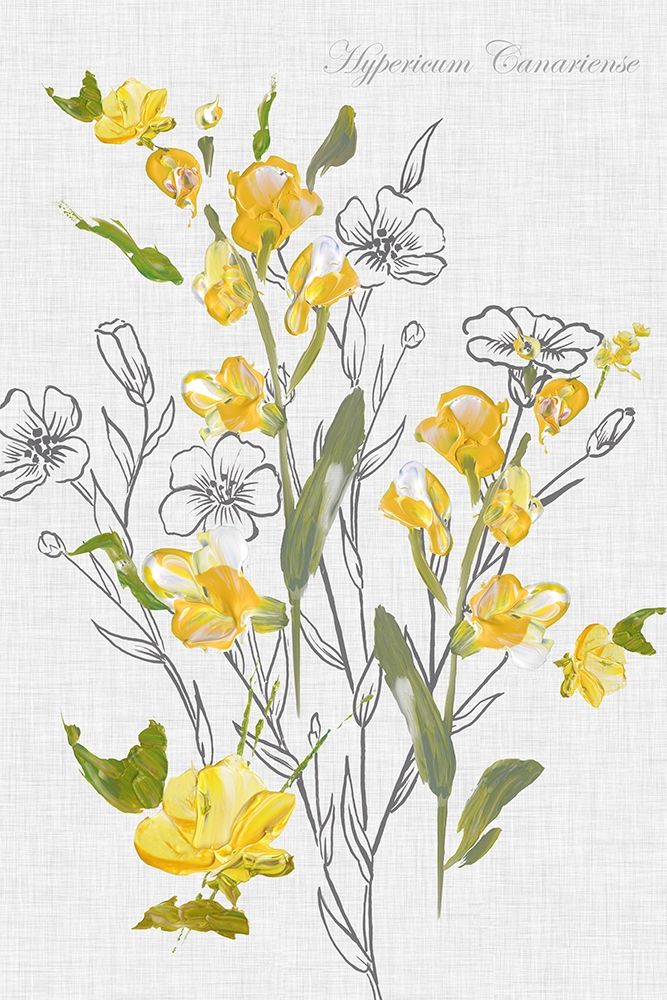 Wall Art Painting id:219917, Name: Botantical Yellow Flowers , Artist: Watts, Eva