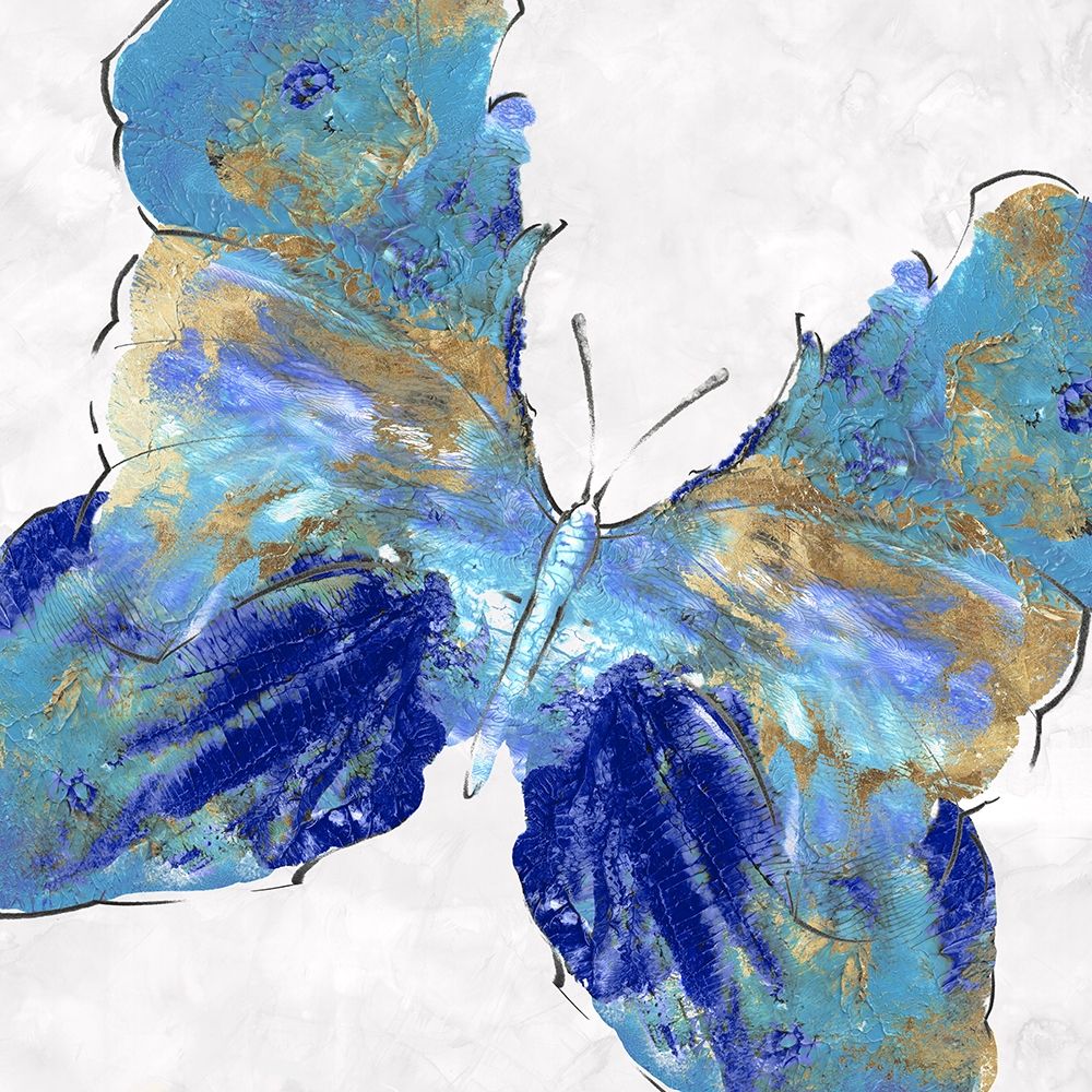 Wall Art Painting id:219947, Name: Blue Butterfly, Artist: Watts, Eva