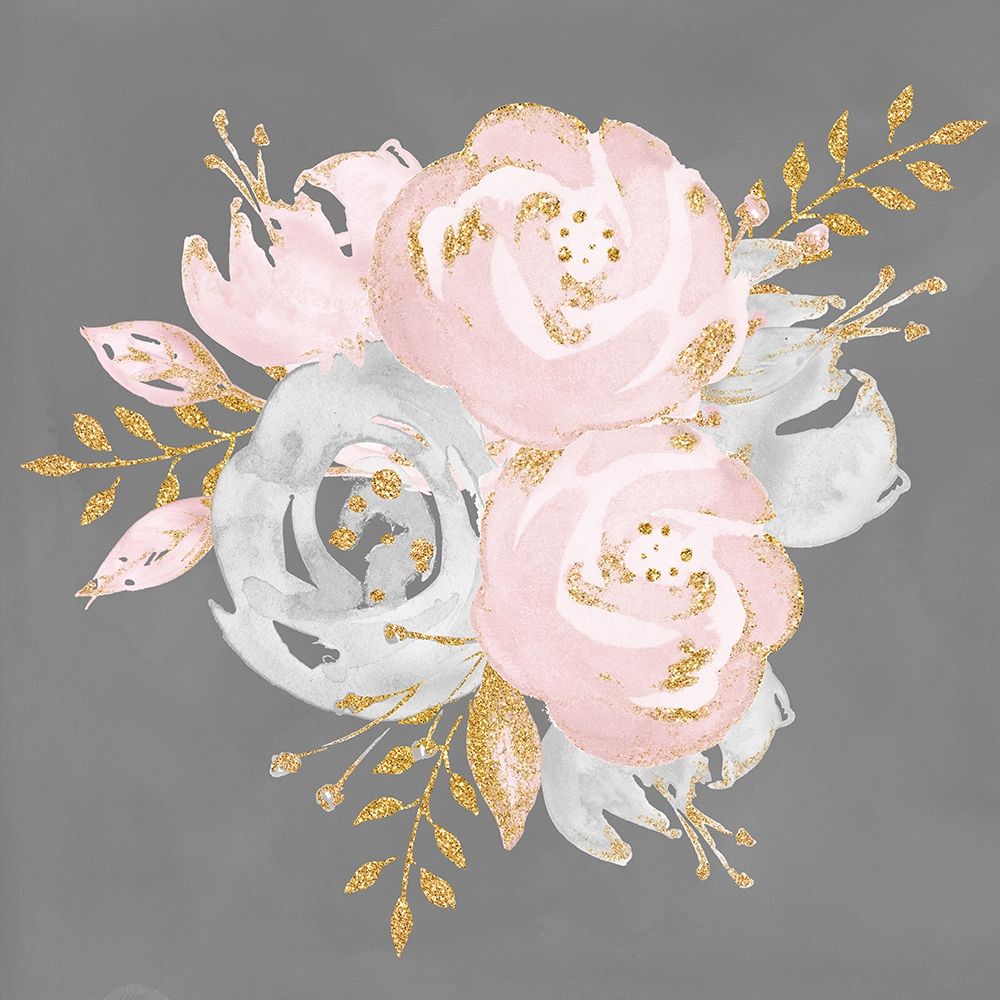 Wall Art Painting id:307453, Name: Floral Bouquet On Gray, Artist: Nature Magick
