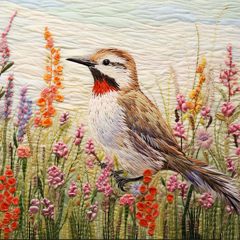 Wall Art Painting id:777025, Name: Patchwork Bird, Artist: Roozbeh