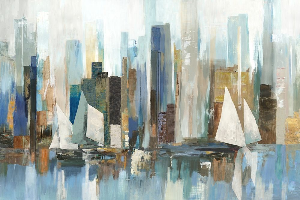 Wall Art Painting id:220234, Name: Boats by the Shoreline, Artist: Pearce, Allison