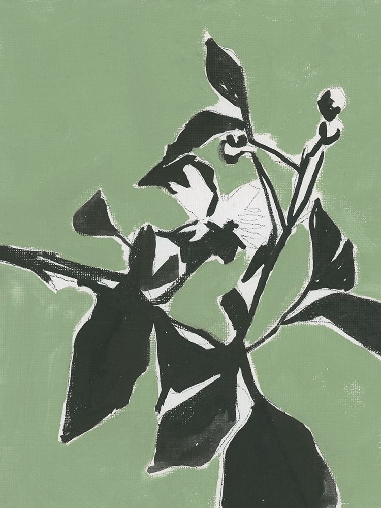 Art Print: Naive Floral Silhouette I