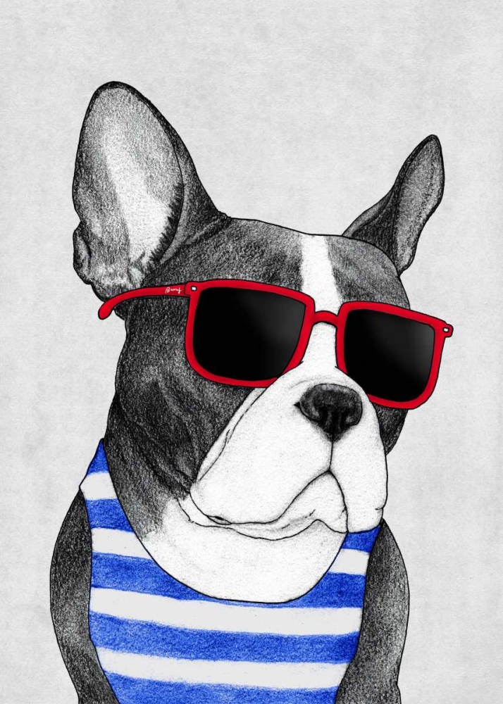 Wall Art Painting id:170037, Name: Frenchie Summer Style, Artist: Barruf