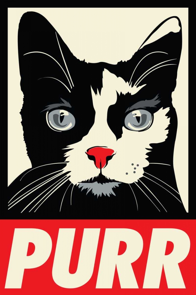 Wall Art Painting id:149682, Name: Purr Propaganda, Artist: Caldwell, Rachel