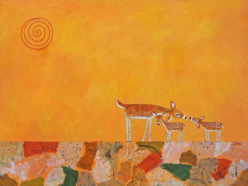 Wall Art Painting id:198918, Name: Fawns At Dawn, Artist: Craig, Casey