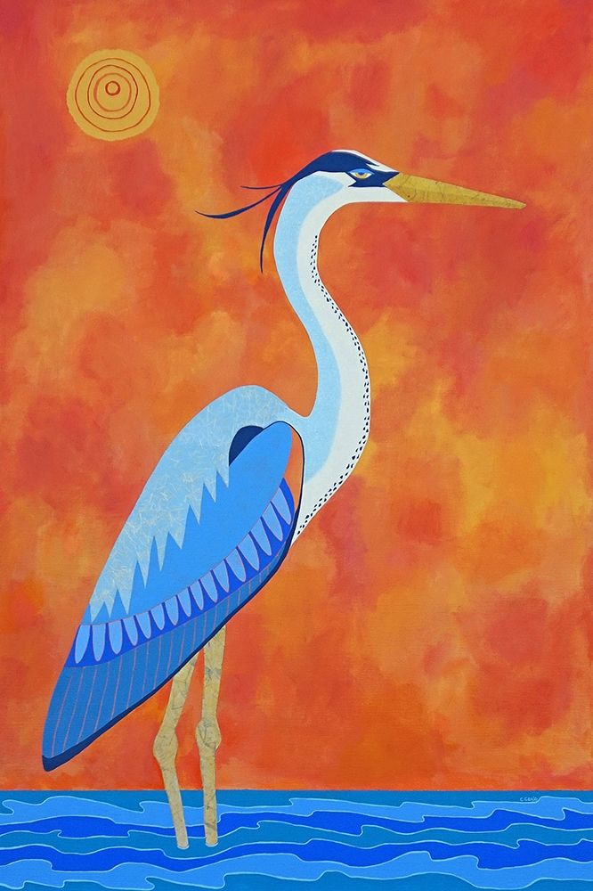 Wall Art Painting id:298847, Name: Blue Heron, Artist: Craig, Casey