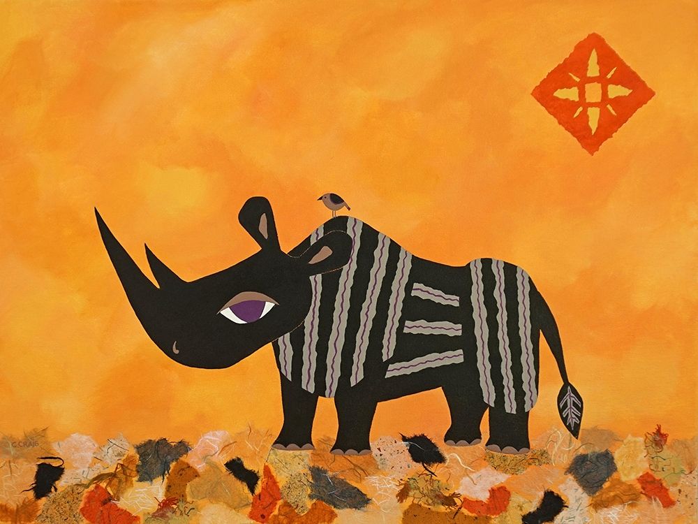Wall Art Painting id:298852, Name: Rhino with Summer Sky, Artist: Craig, Casey