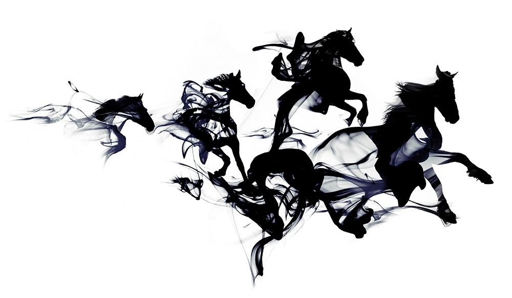 Wall Art Painting id:198955, Name: Black Horses, Artist: Farkas, Robert