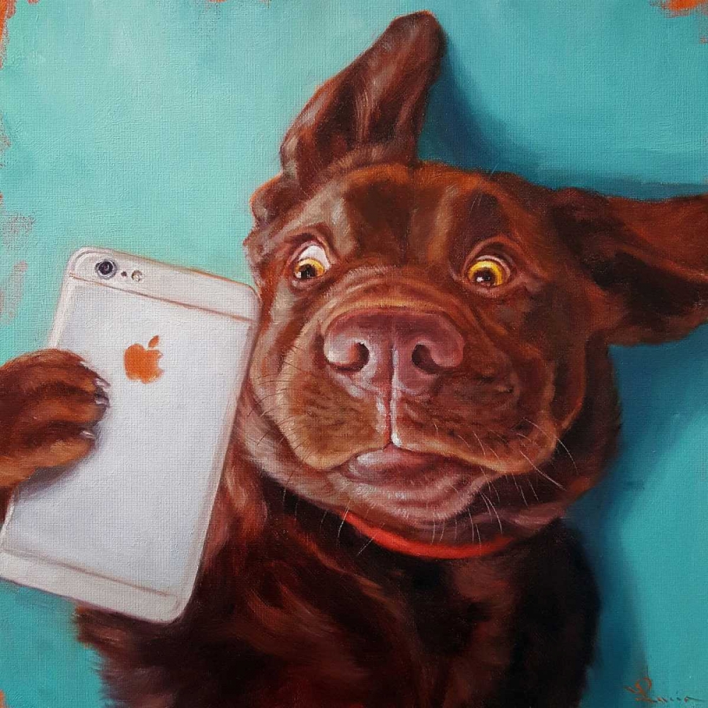 Wall Art Painting id:139991, Name: Dog Selfie, Artist: Heffernan, Lucia