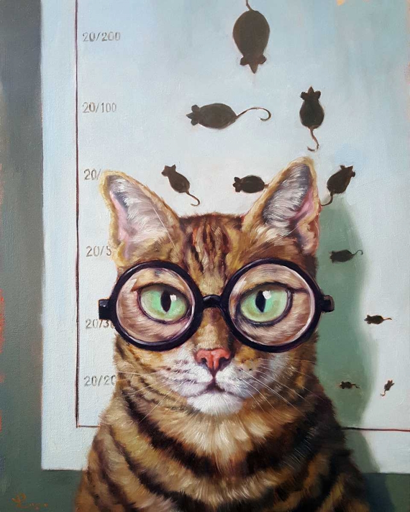 Wall Art Painting id:139993, Name: Feline Cat Exam, Artist: Heffernan, Lucia