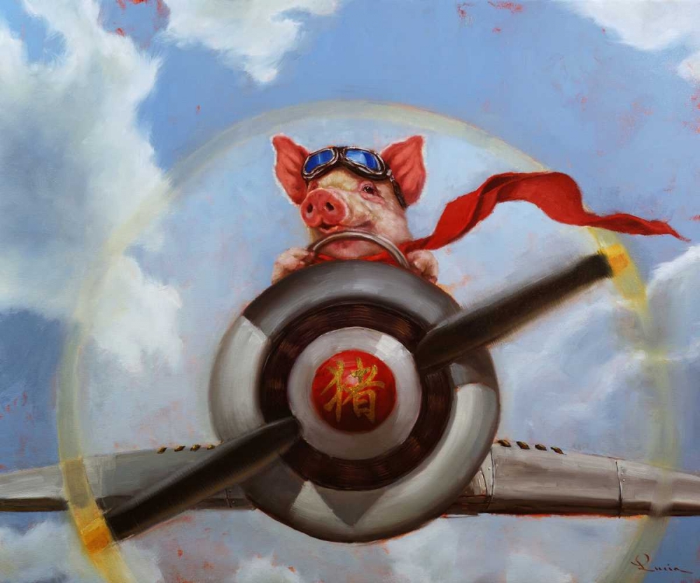 Wall Art Painting id:156150, Name: When Pigs Fly, Artist: Heffernan, Lucia