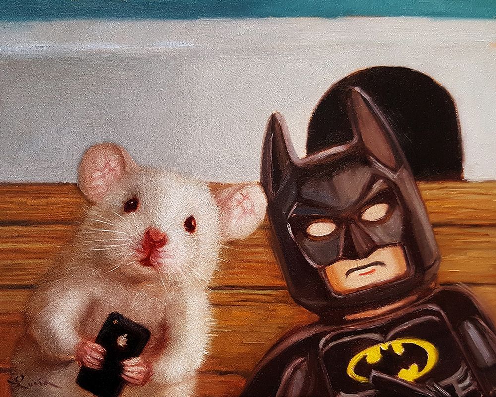 Wall Art Painting id:199078, Name: Selfie with Batman, Artist: Heffernan, Lucia