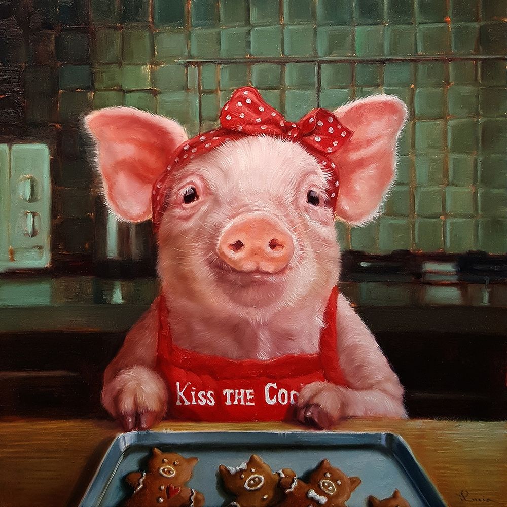 Wall Art Painting id:243967, Name: Gingerbread Pigs, Artist: Heffernan, Lucia