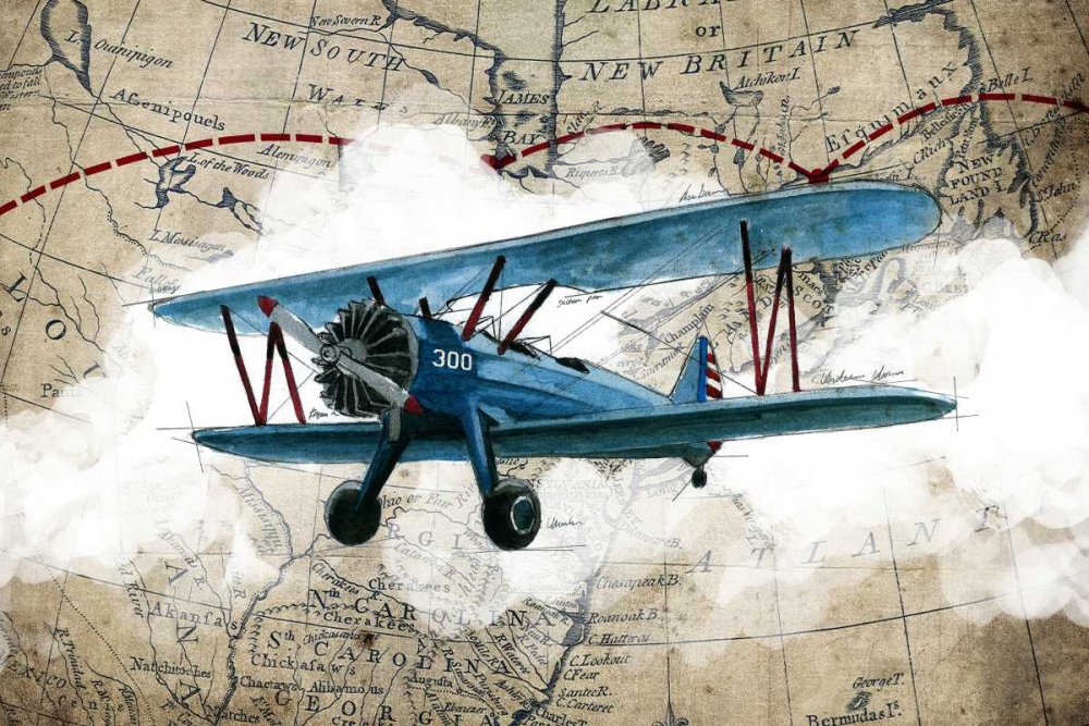 Wall Art Painting id:88420, Name: Biplane 1, Artist: GraphINC Studio