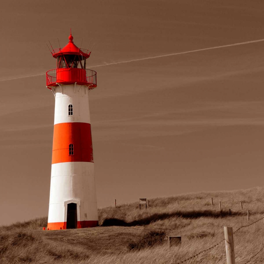 Wall Art Painting id:88349, Name: Red and White Lighthouse, Artist: PhotoINC Studio